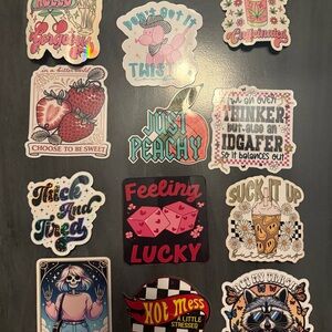 Feeling Lucky Pink Dice Sticker